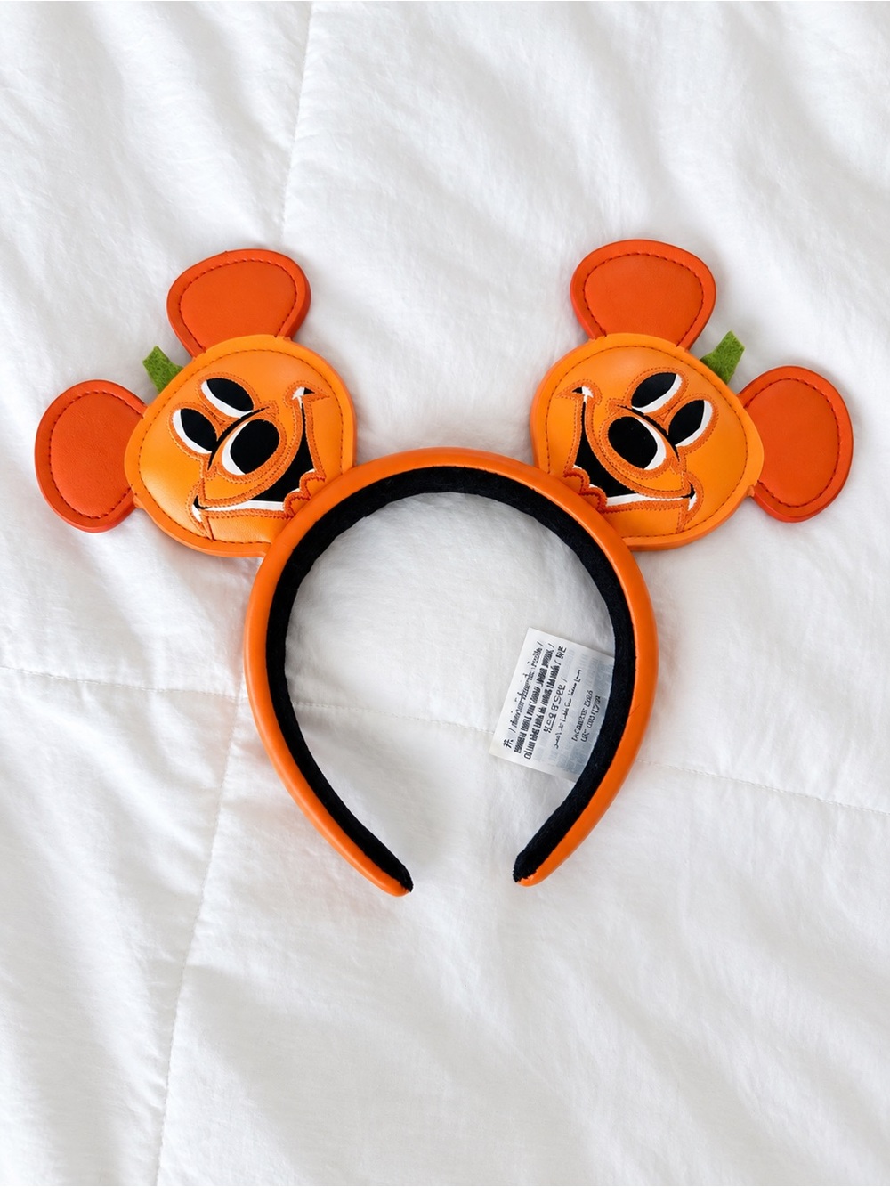 Disney Orange Pumpkin Mickey Mouse Ear Headband